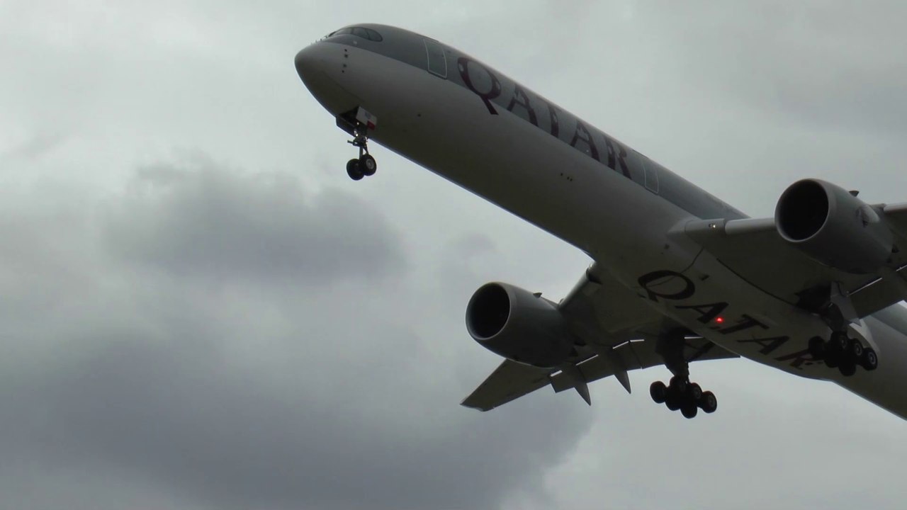 Close up! 'Second new A350-1000' Qatar Airways approaching EDDF-Frankfurt Airport (1080/50P) 03.09.2018