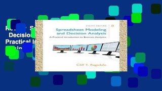 Review  Spreadsheet Modeling   Decision Analysis: A Practical Introduction to Business Analytics
