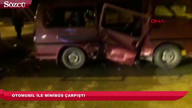 Otomobil ile minibüs çarpıştı 10 yaralı