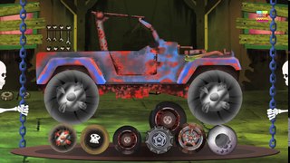 Tv cartoons movies 2019 Scary Jeep Garage   Halloween vehicles for kids
