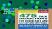 Popular 475 Tax Deductions for Businesses and Self-Employed Individuals: An A-to-Z Guide to