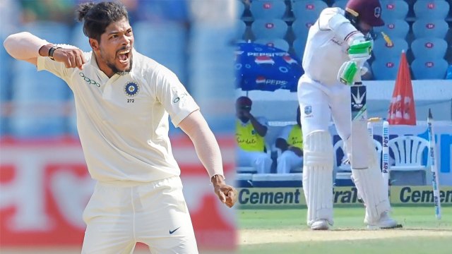 India VS West Indies 2nd Test: Umesh Yadav clean bowls Devendra Bishoo | वनइंडिया हिंदी