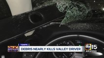 Road debris nearly impales Valley driver on the Loop 101
