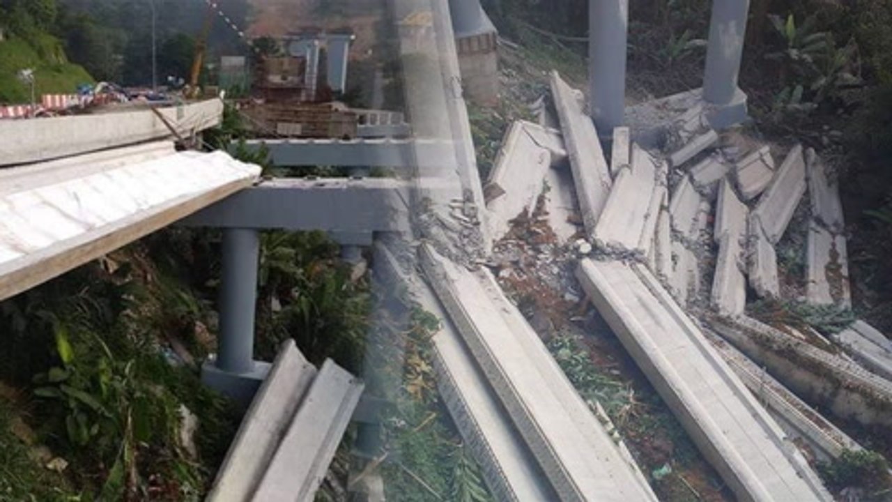 Beams collapse at construction site, no one hurt