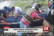 Iquitos: capturan a 8 narcotraficantes con más de 200 kilos de cocaína en botes