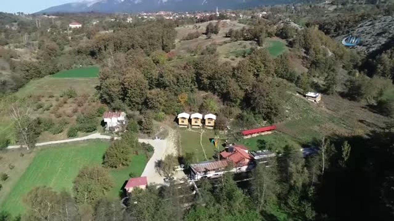Uludağ'da Kırsal Turizm Atağı...ilgi Çeken Bungalov Tipi Evlerin Bulunduğu Keles Havadan Böyle...