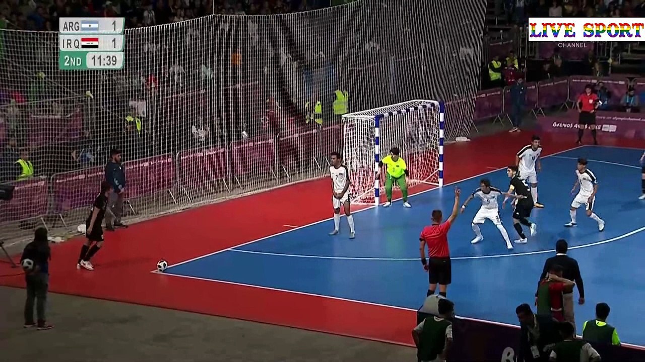 الشوط الثاني مباراه منتخب العراق ومنتخب الارجنتين لكره الصالات 13_10_2018 تحت سن 19