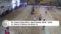 Troisième tour, tir rapide en double, France Club Elite 1, J2, Mâcon contre Balaruc-les-Bains,  saison 2018/2019