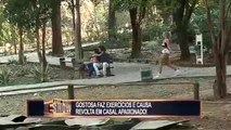 Loiraça provoca briga de casais durante aquecimento no parque 360 x 640