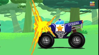 Tv cartoons movies 2019 Monster Trucks   Police Monster Truck   Police car chase