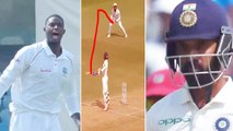 India VS West Indies 2nd Test: Ajinkya Rahane out for 80 by Jason Holder | वनइंडिया हिंदी