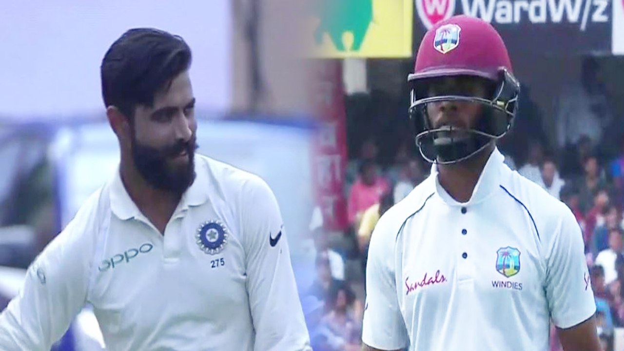 India VS West Indies 2nd Test: Ravindra Jadeja removes Shai Hope for 28 | वनइंडिया हिंदी