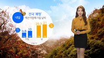 [날씨] 내일도 쌀쌀한 아침...서쪽 지방 미세먼지 농도↑ / YTN