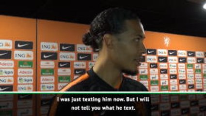 I can't tell you what Klopp told me about Holland beating Germany! - van Dijk