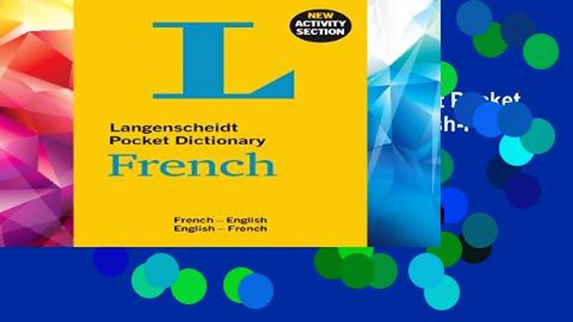 ⁣F.R.E.E [D.O.W.N.L.O.A.D] Langenscheidt Pocket Dictionary French: French-English/English-French