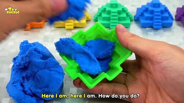 02.Finger Family - Peppa Pig Learn Colors Rainbow Kinetic Sand Cone Cake Bowling Toys Songs for Kids