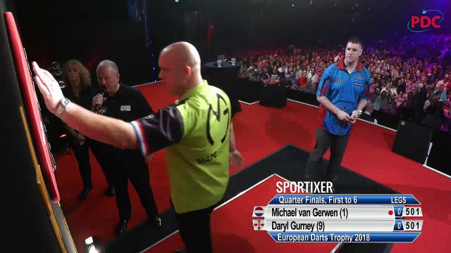 Michael van Gerwen vs Daryl Gurney | Quarter Final | European Darts Trophy 2018