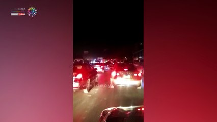 زحام مرورى بمحور اﻷوتوستراد اتجاه حلوان بسبب زيادة اﻷحمال