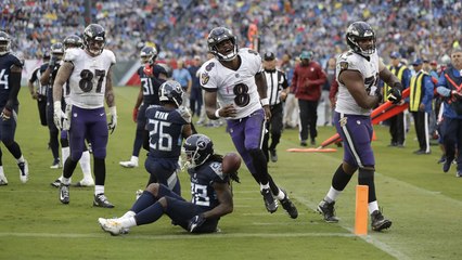 Lamar Jackson nearly scores first TD on power run