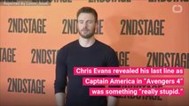 Chris Evans Says Last Line Shot Was 'Stupid'