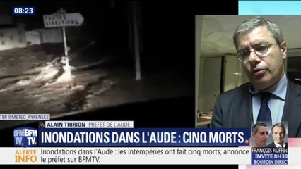Inondations dans l'Aude: le préfet alerte "Il ne faut pas sortir des maisons"