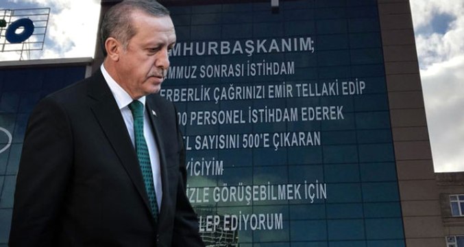 Erdoğan'la Görüşmek İsteyen İş Adamı, Binasının Dış Cephesine Mektup Yazdı