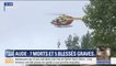 Inondations dans l'Aude: des habitants piégés à Villegailhenc sauvés par hélicoptère