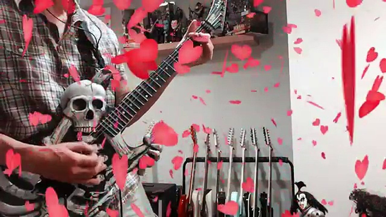 Custom built skull and bones guitar