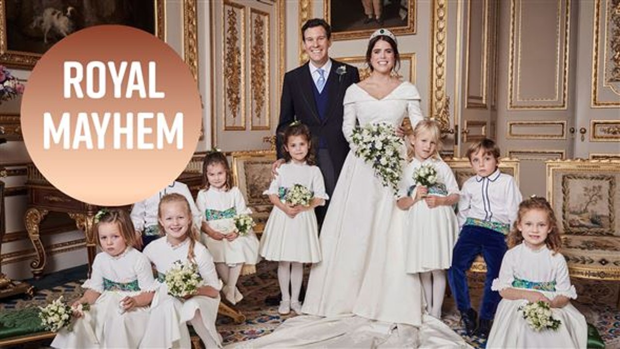 Royal kids steal Princess Eugenie's thunder in wedding portrait