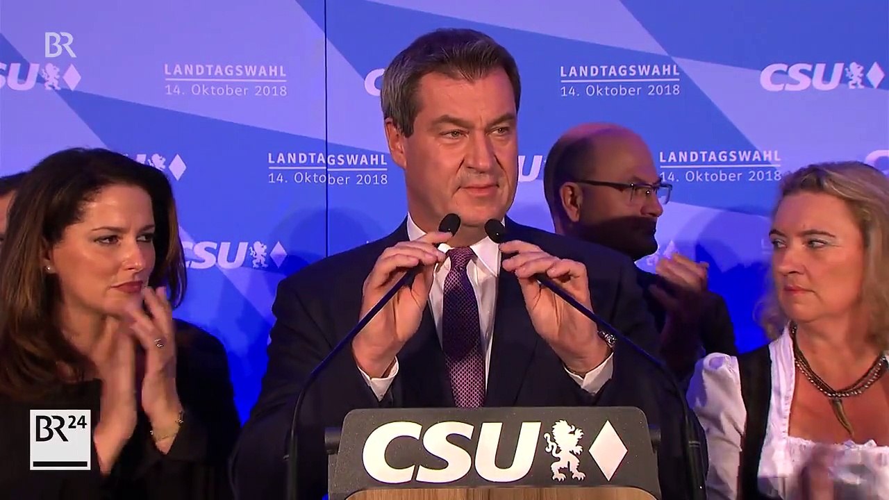 'Kein einfacher Tag': Sichtlich geknickter Söder tritt nach CSU-Wahlpleite vor die Wähler.