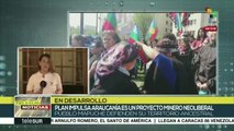Indígenas mapuches marchan en el Día de la Resistencia