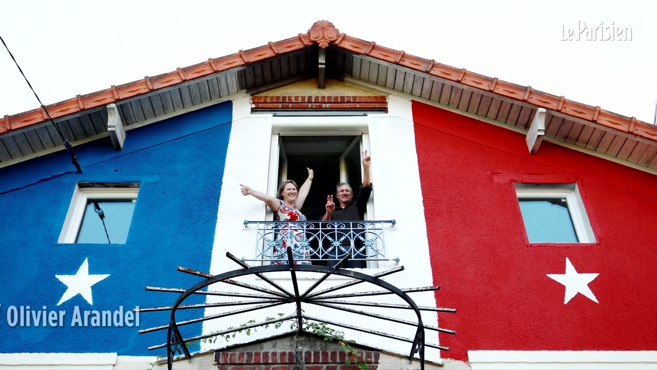Val-d'Oise : la maison repeinte en bleu blanc rouge fait sensation