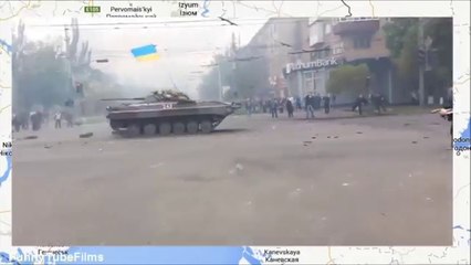 Ukrainian tanks enter Mariupol, May 9 2014