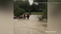 Driver rescued from roof of submerged car