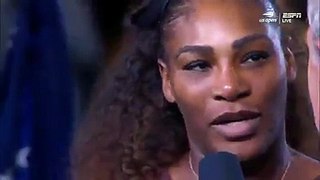 Quand #Serena demande au public de cesser leurs huées pour respecter la gagnante. « Elle a bien joué. C’est son premier titre en Grand Chelem. Faisons de ce mom