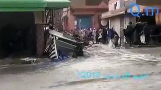 شاهد السيول المرعبة بمدينة كَلميم يوم 28/09/2018