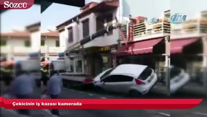 Çekicinin iş kazası kamerada
