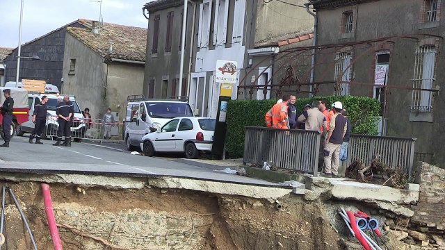 Inondations dans l'Aude: dégâts à Villegailhenc