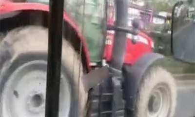 Ankara'yı alarma geçiren 'traktör' trafikte seyir halindeyken böyle görüntülendi