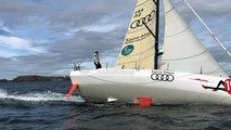 Route du Rhum. Sortie en mer avec Arthur Hubert