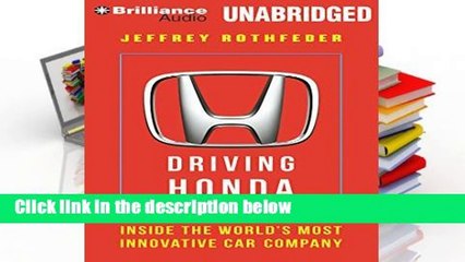 Review  Driving Honda: Inside the World S Most Innovative Car Company