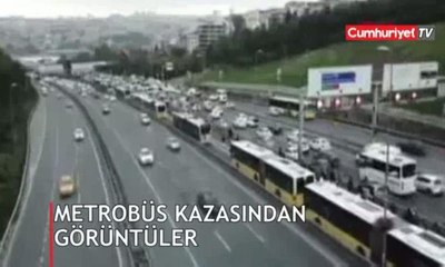 Okmeydanı'nda metrobüs kazası... Seferler durdu