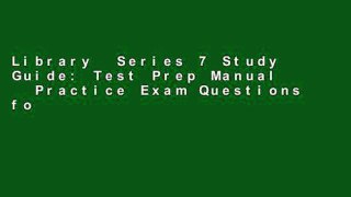 Library  Series 7 Study Guide: Test Prep Manual   Practice Exam Questions for the FINRA Series 7