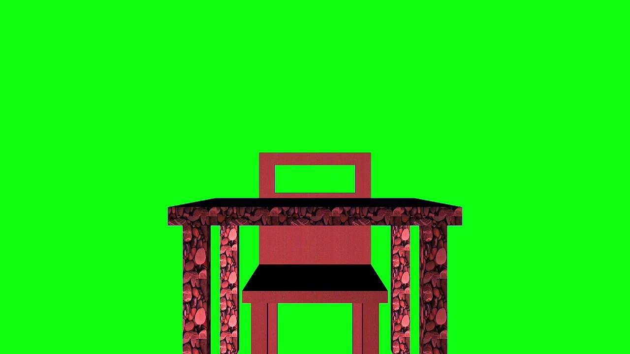 Table and Chair with green screen FX free for personal or commercial use