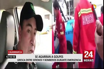 Cajamarca: sereno se enfrenta a bombero por trasladar a mujer herida