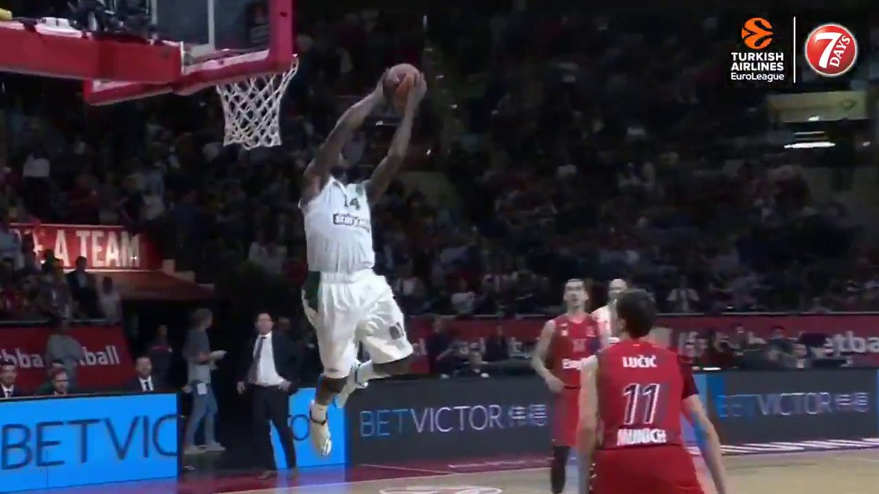 ΕΠΙΒΛΗΤΙΚΟ alley-oop κάρφωμα από τον Τζέιμς Γκιστ - Μπάγερν Μονάχου vs Παναθηναϊκός  16.10.2018 [HD]