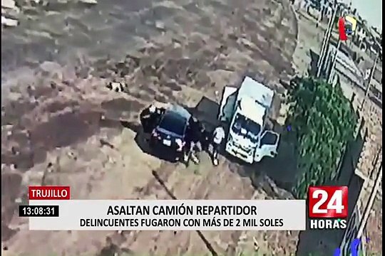 Trujillo: hampones asaltan camión con mercadería y se llevan 2 mil soles