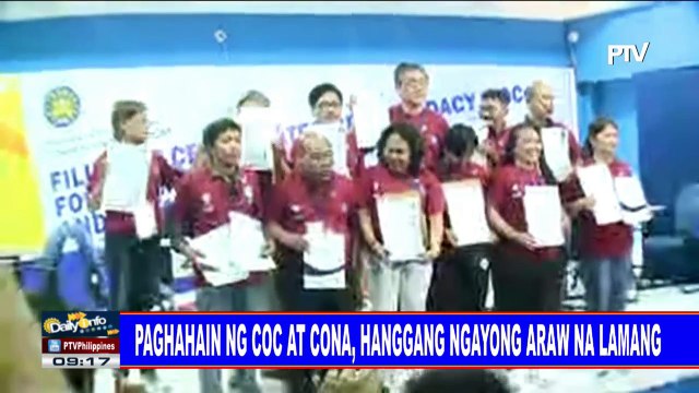 Paghahain ng COC at CONA, hanggang ngayong araw na lamang