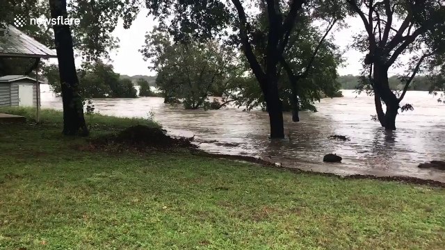 Raging floodwaters carry entire house downstream as severe flooding hits Central Texas