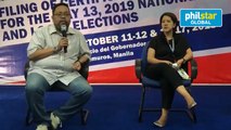 Comelec gives update on the inquiry into the entourage of SAP Bong Go during his COC filing